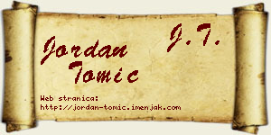 Jordan Tomić vizit kartica